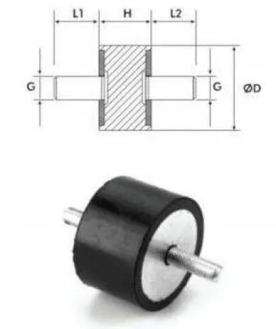 50x20 M10 A Tipi Kauçuk Takoz Pullu