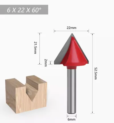 Engraving ve Yazı Ucu Bıçağı Freze 6x22x60 Derece